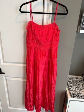 J. Crew Hot Pink Spaghetti-Strap Maxi Dress